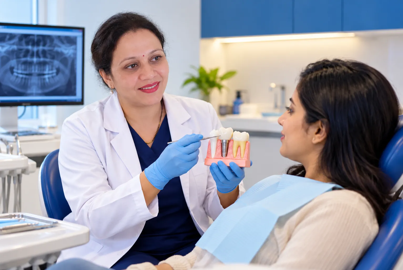 A fixed replacement tooth